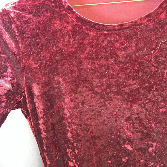 Michael Kors Women's Panne Velvet Midi Dress Merlot red Size XL - Picture 2 of 5